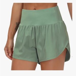 Stylish Women's Athletic Shorts in Sage Green